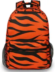 School Backpack Cartoon Animal Backpack Tiger Bookbag Children Backpack 17 Inch School Work and Travel (orange) Photo Color One Size