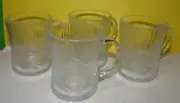Arcoroc Canterbury Embossed Crocus Clear Glass Set of 4 Coffee Cups Mugs Glasses