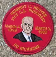 Vintage NEW UNUSED Herbert Hoover 31st President Stitched PATCH