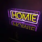 Homie Neon Sign 14"x5" Acrylic Box Light Lamp Space Handing Standable Decor