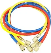 Compatible with R410A 1/4'' SAE AC Charging Hose Set 800 PSI for HVAC Air Condition Refrigerant Hoses R134A R32 Refrigeration Charging Tool(0.9M)