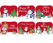 Christmas Placemats Set of 6 Xmas Holiday Plastic Place Mats for Dining Table...