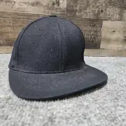 One fit Baseball Hat Cap Fitted Flexfit Ballcap Blank JV Youth Black Flat Brim