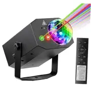 Dj Party Disco Ball Lights with Pattern and Sound Activated,10 ft USB Black