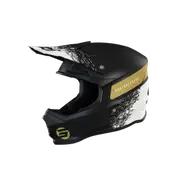 Furious Roll Black Gold Mat Offroad Helmet