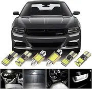 BMT xms LED Interior Light Kit Replacement for DODGE Charger 2011-2022, 6000K Cool White Interior Car Lights, 18 Pieces