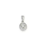 14k White Gold 0.13ct Real Diamond Round Pendant