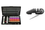 Lansky Deluxe Diamond Knife Sharpening System - 4 Stone + Lansky Sharpening Kit PS-MED01 Bundle