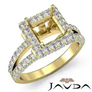 Diamond Engagement Ring Split shank Princess Semi Mount 14k Yellow Gold 1.56Ct