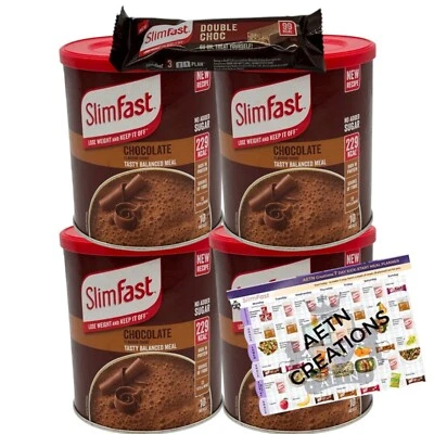 Meal Replacement Slim Fast Shake Powder - Chocolate 4x 10 Servings (total 40)