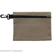 Large Multi Purpose Brown Zipper Bag with Clip for First Aid Parts Survival Kits