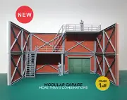 Brick modular garage 1:43 scale Diorama model kit DIY Model cars display 1/43