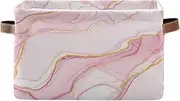 Abstract Marble Blush Pink Fabric Box, Decorative Rectangle School Organizer Storage