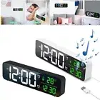 Temperature Calendar Electronic Clock Wall Clock LED Digital Alarm Clock