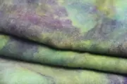 Fern Gully Spot HAND DYED HOOKING WOOL over 1/8 yard green purple Spotted Cur