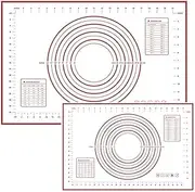 Silicone Pastry Baking Mat with Measuring Guide Non-Stick Fondant Oven Liner Red 40cm*60cm