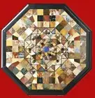 30" Marble coffee Table Top Pietra dura marquetry Inlay With marble Stand