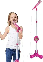 Kids Standing Microphone - Kids Karaoke Microphone, Cordless Microphone | Portable Music Karaoke Singing Machine, Colorful Cordless Microphone with Kids Stand for Bam