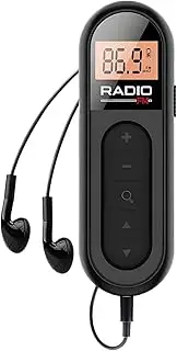 ABS Portable Radio Digital Radio Clip Portable Radio Rechargeable Mini Radio with Size Radio Rechargeable Small, A