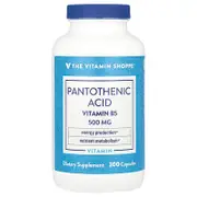 The Vitamin Shoppe, Pantothenic Acid, Vitamin B5, 300 Capsules