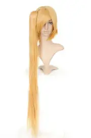 Blonde Long Length Anime Cosplay Costume Wig w/ Ponytail