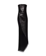 Rick Owens Sequin-Embellished Asymmetric Hem Long Top IT40,IT42 Black