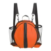 Basketball Bag Ball Backpack with 2 Shoulder Straps/2 Side Mesh Pockets, Orange