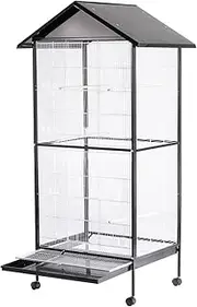 Bird Cage - Large Stand-Alone with Apex Roof & Wheels - 185cm Tall