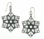 Brighton MAHARANI SNOWFLAKE French Wire Earrings List $76 NWT JE6172