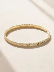 [David Yurman] David Yurman - Sculpted Cable 18-karat Gold Diamond Bangle - M M Gold