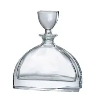 Barski European Glass Crystalline Wine-Whiskey-Liquor Decanter w/ Stopper 24 oz.