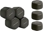 Cadence Travel Containers - Daily Routine Capsule Set - Magnetic Travel Capsules - For Shampoo, Conditioner, Body Wash, Pills, and More - 4 Flex Mediums (1.32oz) & 3 Flex Smalls (0.56oz) - Charcoal