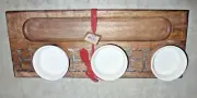 MUD PIE HO HO HO TRIPPLE DIP CRACKER SET WOOD BASE