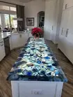 Blue Agate Kitchen Bar Countertop – Backlit Geode Slab for Home Decor