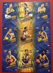 2020 AFL Select Footy Stars WEST COAST JIGSAW PUZZLE SET 9x CARDS JETTA RYAN