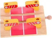 Wooden Train Set Accessories Roadblock Toys Railroad Crossing Station for Boys and Girls Educational Toys