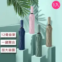 在飛比找momo購物網優惠-【KCS 嚴選】12骨防曬黑膠自動傘