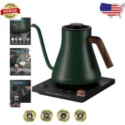 Electric Gooseneck Kettle with ±1℉ Control for Perfect Coffee & Tea - 0.9L Green
