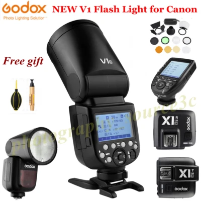 Godox V1-C Flash TTL 1/8000s HSS Battery Speedlite XPRO/X1T/X1R/AK-R1 for Canon