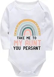 [WOOYONGING] Take Me To My Aunt You Peasant Newborn Neutral Baby Clothes Long Sleeve Cute Newborn Outfits White Baby Boy Onsie
