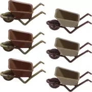 6 Pcs Mini Plastic Cart House Wheelbarrow Outdoor Ornaments Kids Toys for