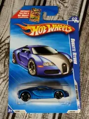 Hot Wheels Bugatti Veyron Satin Blue 2010 With Protector Beckett Card NEW Sealed