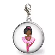Ballet Dancing Girl Clip On Charm for Bracelet Zipper Pull Backpack Charm