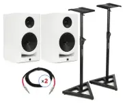 Kali Audio IN-8 V2 8-inch Powered Studio Monitor Pair with Stands and Cables -