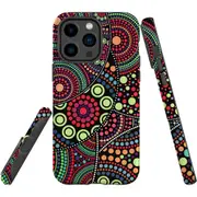 For iPhone 14 Pro Max Case Tough Protective Cover, Dotted Abstract Painting