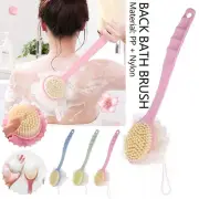 NEW Long Handle Bath Body Back Brush Scrubber For Shower Loofah Sponge T5V8