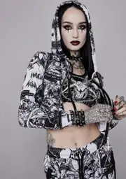 [Widow] Thrash Into Me Cropped Hoodie