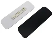 25 Black Name Tag Badge Blanks 1" x 3" Rounded Corners With Pin Back Fasteners