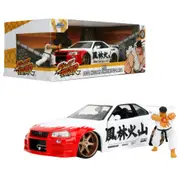 Street Fighter 2002 Nissan Skyline GTR R34 1:24 Scale Vehicle with Ryu Figure