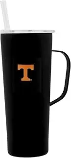 Decorvo NCAA 20 oz. Stainless Steel Tumbler with Handle - Officially Licensed Double Walled Insulated Roadie with Slide Lid and Straw (Tennessee Logo - Black)
